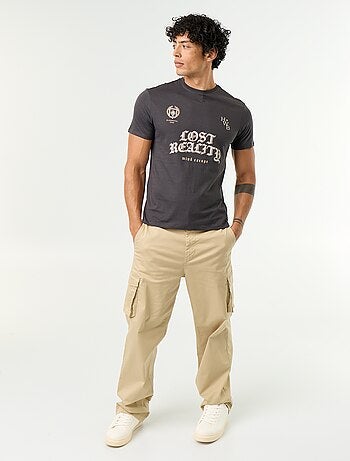 T-shirt con stampa fantasia a maniche corte