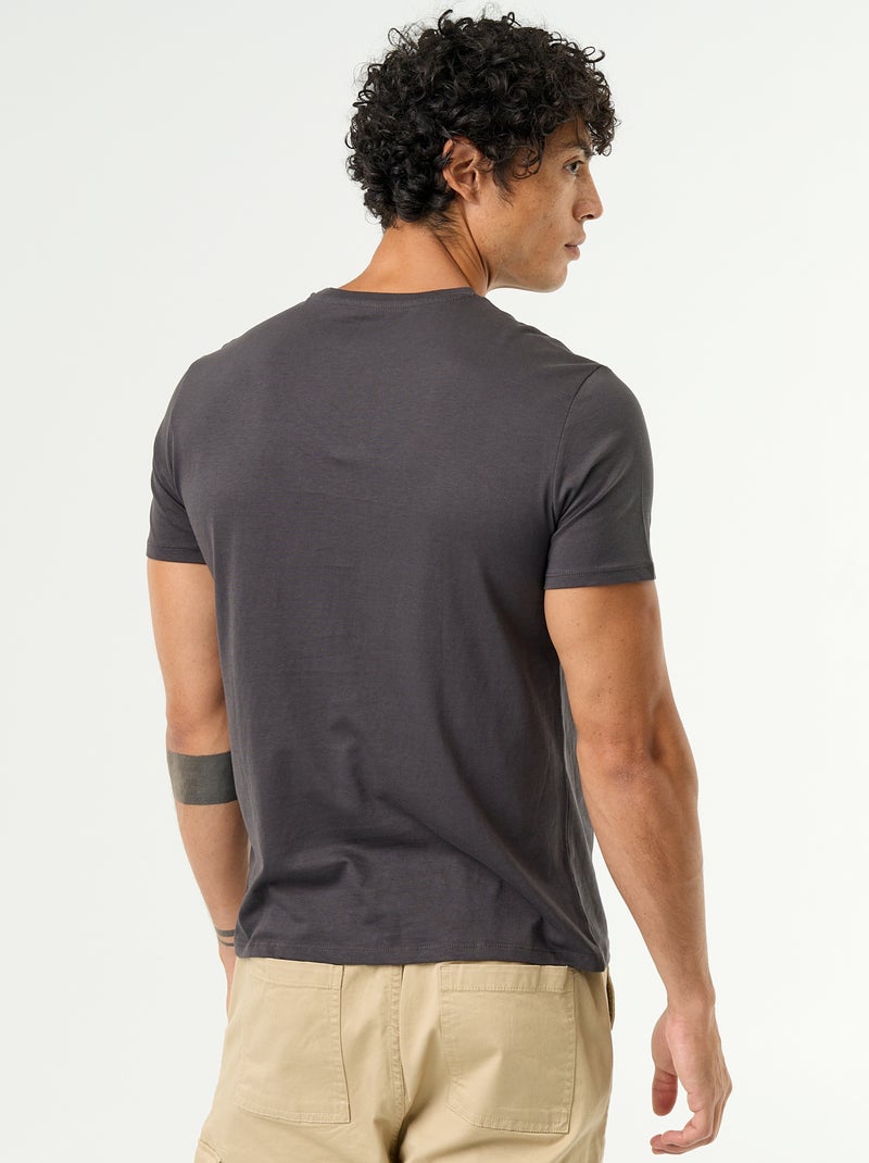 T-shirt stampata fantasia a maniche corte Grigio - Kiabi