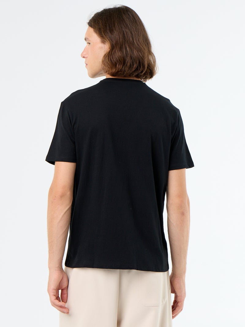 T-shirt stampata fantasia a maniche corte Nero - Kiabi