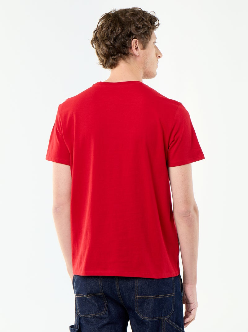 T-shirt stampata fantasia a maniche corte Rosso - Kiabi