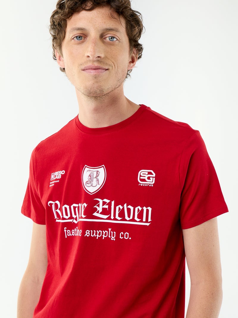 T-shirt stampata fantasia a maniche corte Rosso - Kiabi