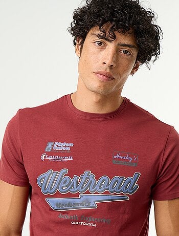 T-shirt con stampa fantasia a maniche corte