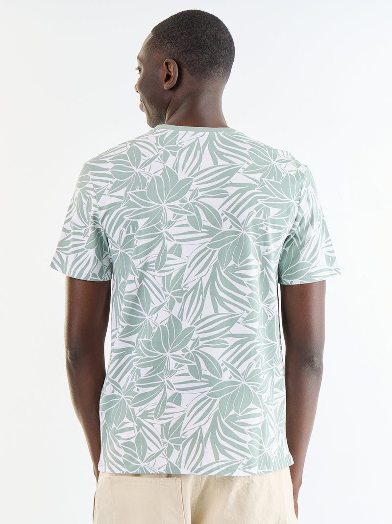 T-shirt stampata fantasia a maniche corte Verde - Kiabi