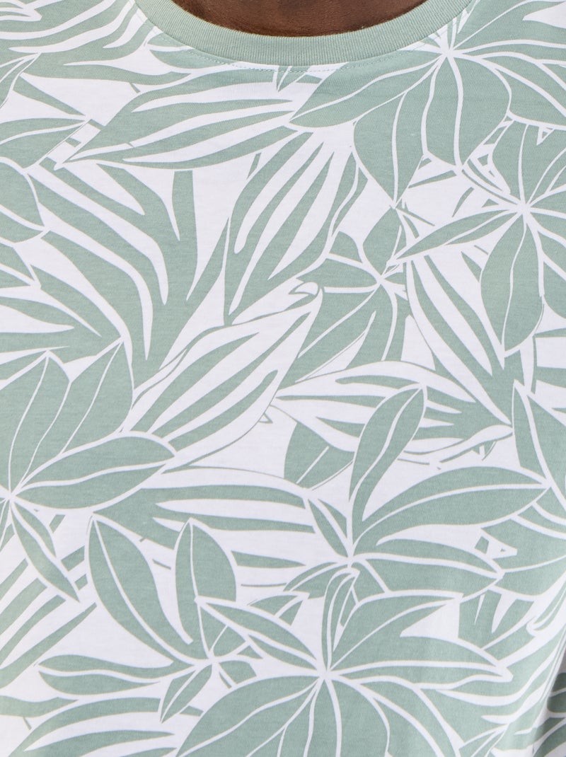 T-shirt stampata fantasia a maniche corte Verde - Kiabi