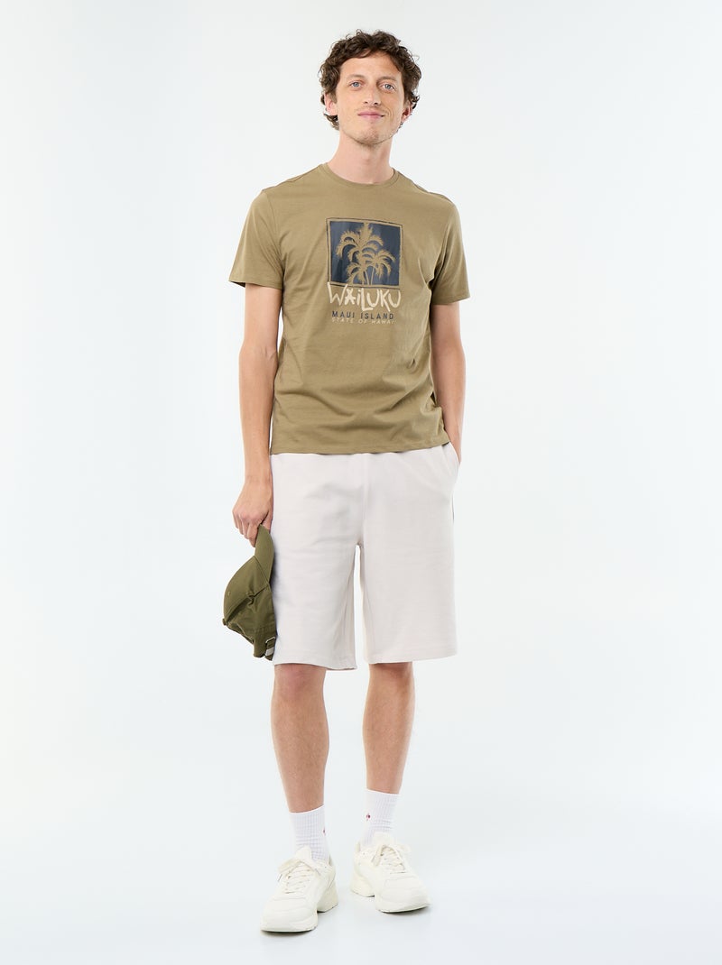 T-shirt stampata fantasia a maniche corte Verde - Kiabi