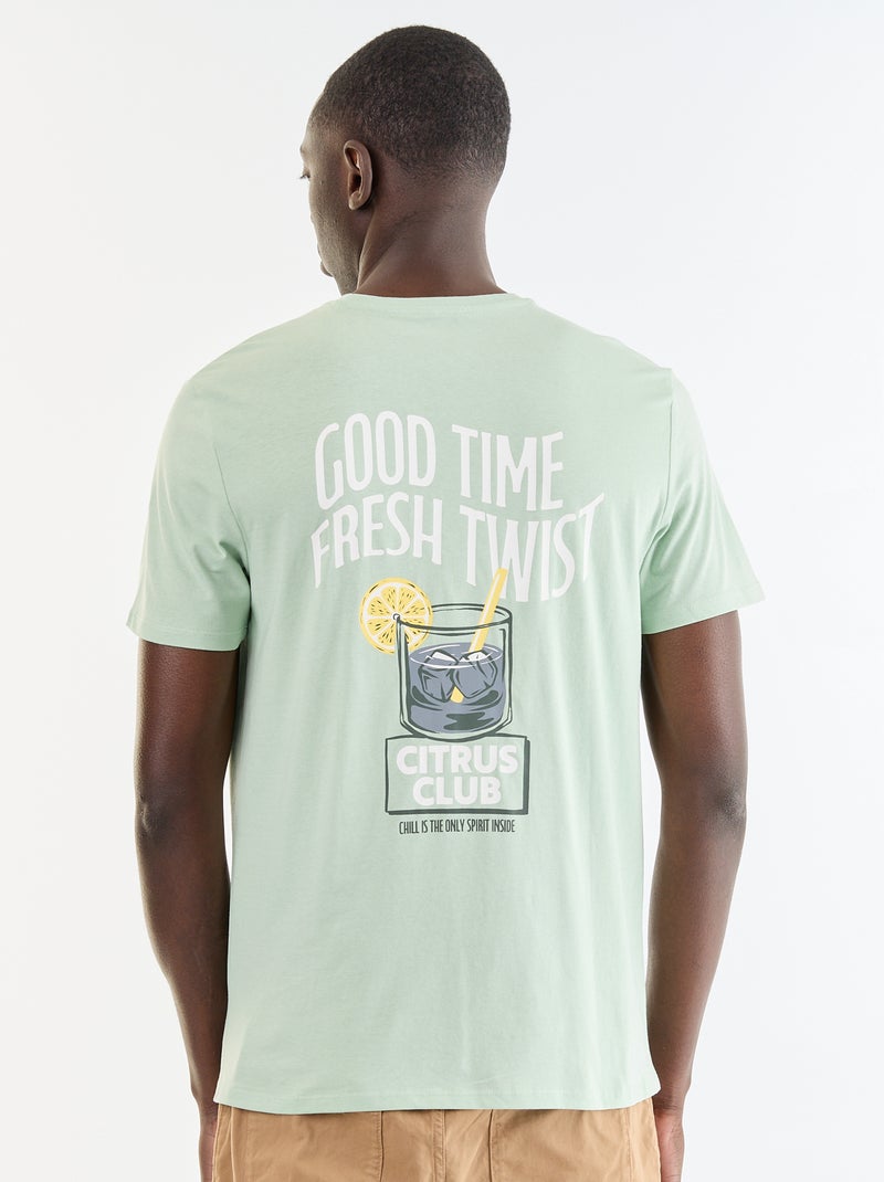 T-shirt stampata fantasia a maniche corte Verde - Kiabi