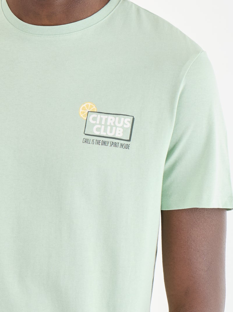 T-shirt stampata fantasia a maniche corte Verde - Kiabi