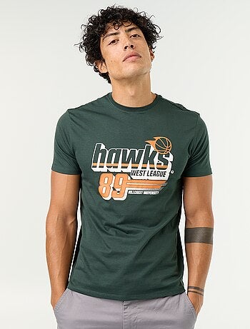 T-shirt con stampa fantasia a maniche corte