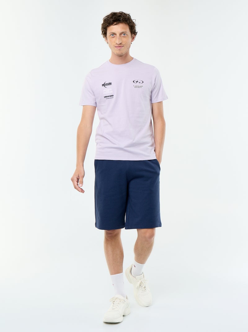 T-shirt stampata fantasia a maniche corte Viola - Kiabi