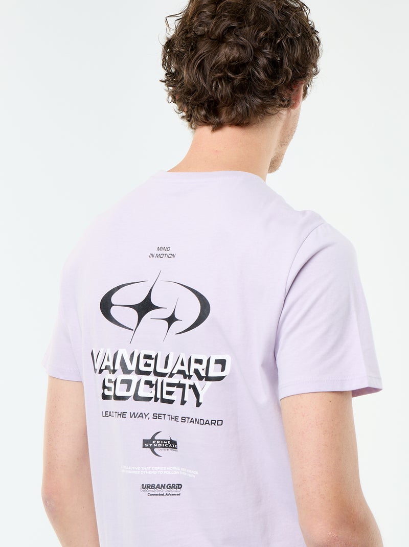 T-shirt stampata fantasia a maniche corte Viola - Kiabi