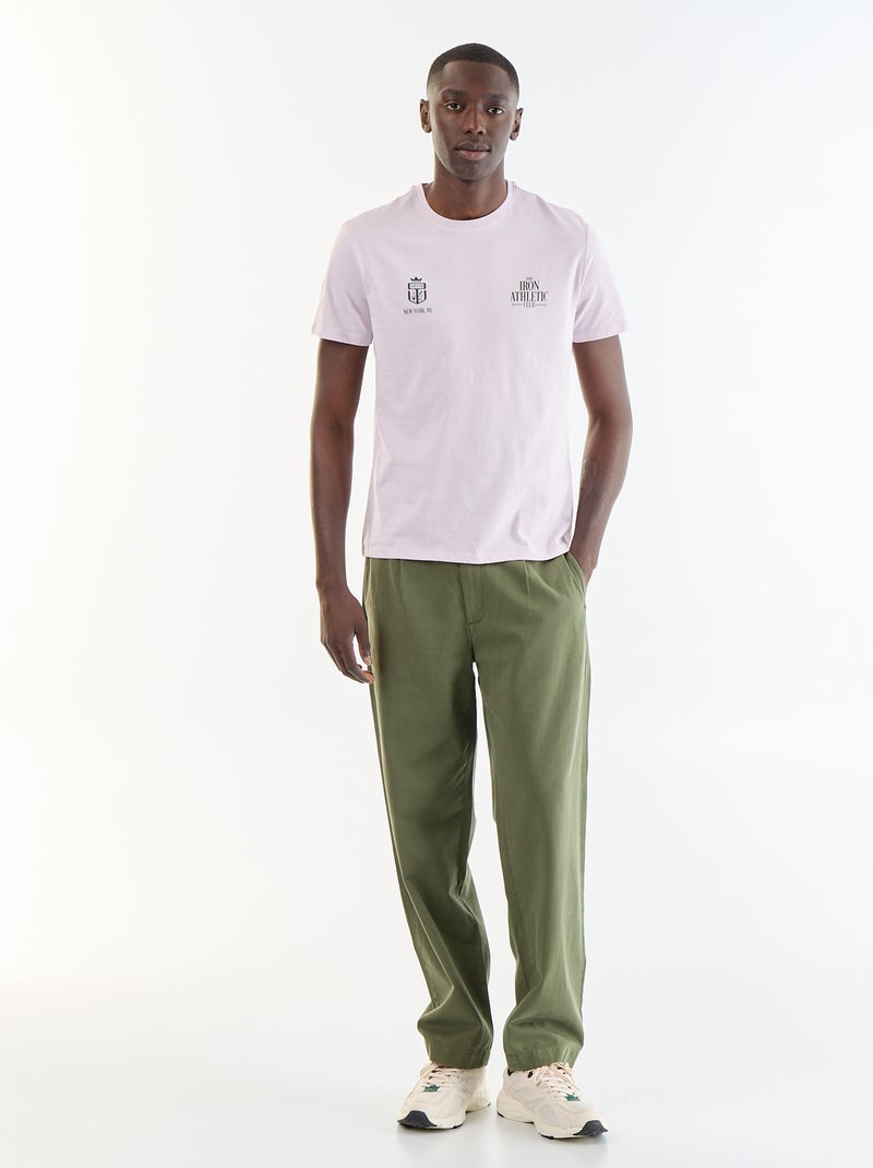T-shirt stampata fantasia a maniche corte Viola - Kiabi