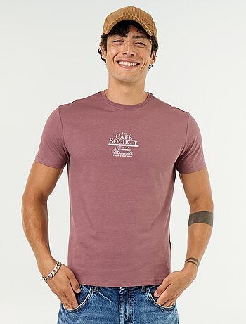T-shirt con stampa fantasia a maniche corte