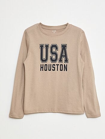 T-shirt stampata fantasia a maniche lunghe