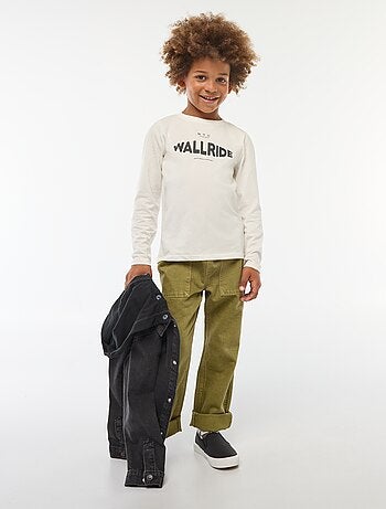 T-shirt stampata fantasia a maniche lunghe