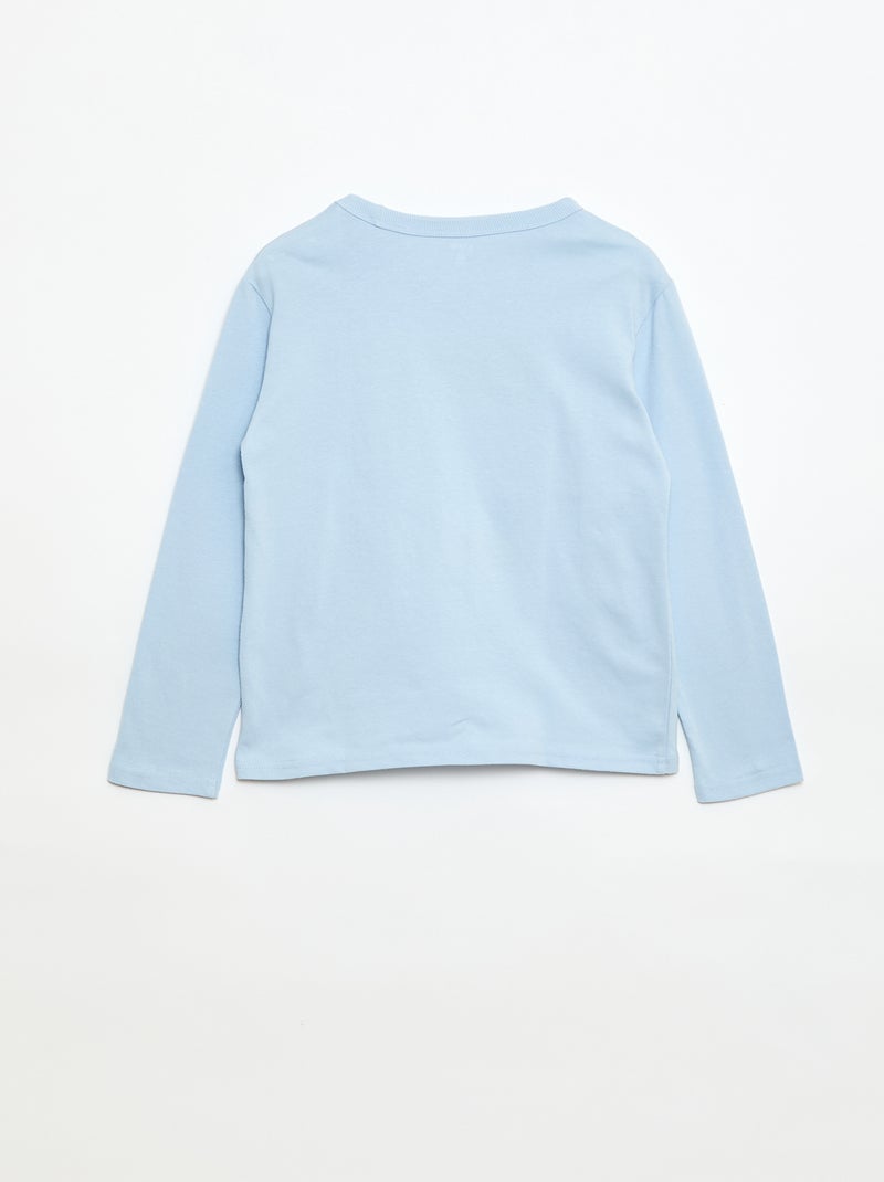 T-shirt stampata fantasia a maniche lunghe Blu - Kiabi