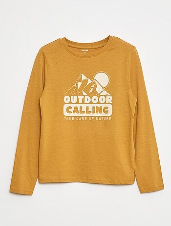 T-shirt stampata fantasia a maniche lunghe