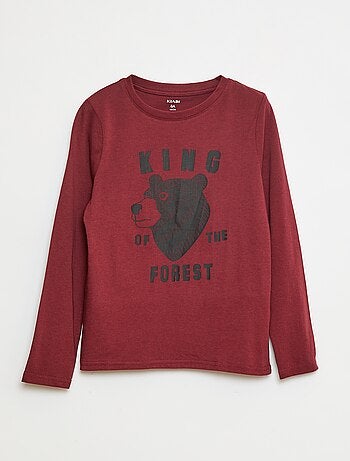 T-shirt stampata fantasia a maniche lunghe