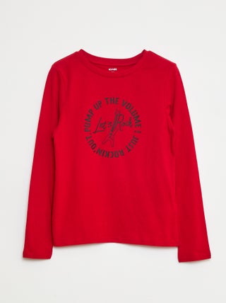 T-shirt stampata fantasia a maniche lunghe