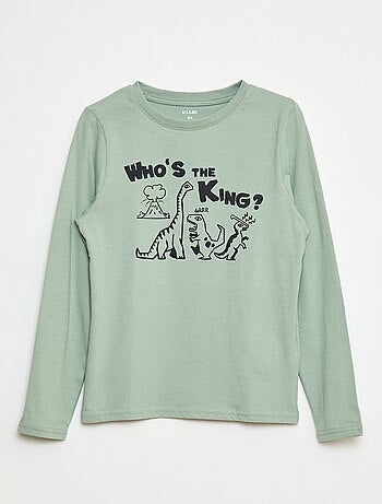 T-shirt stampata fantasia a maniche lunghe