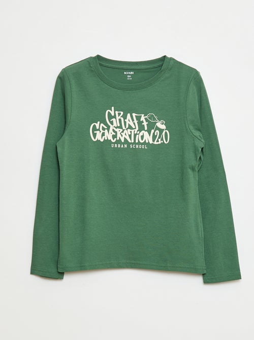 T-shirt stampata fantasia a maniche lunghe - Kiabi
