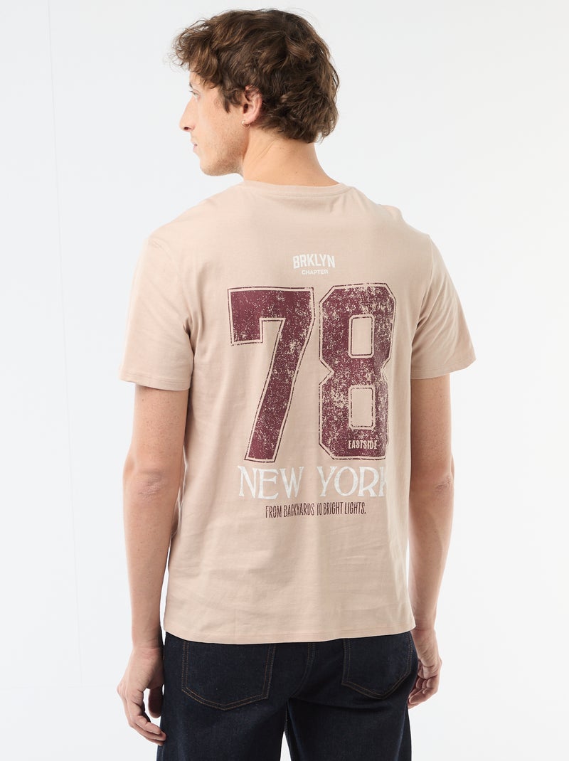 T-shirt stampata fantasia Beige - Kiabi