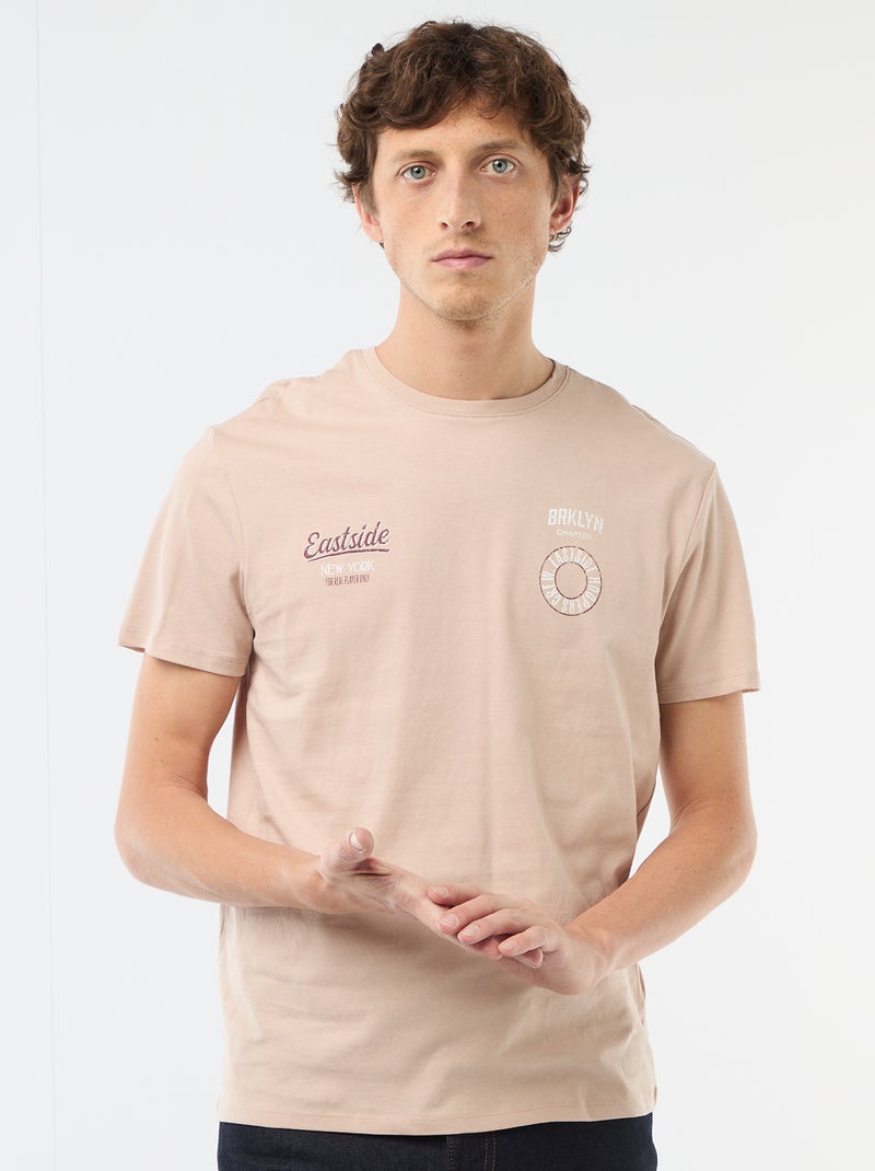 T-shirt stampata fantasia Beige - Kiabi