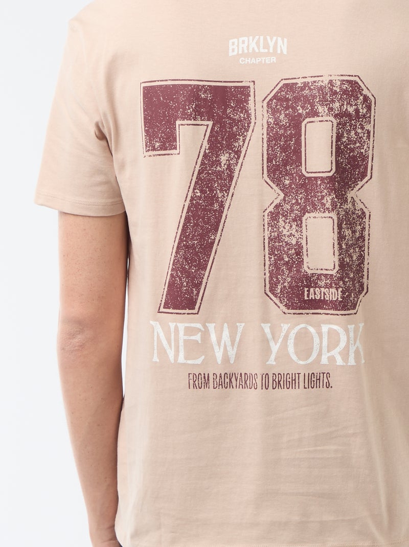 T-shirt stampata fantasia Beige - Kiabi