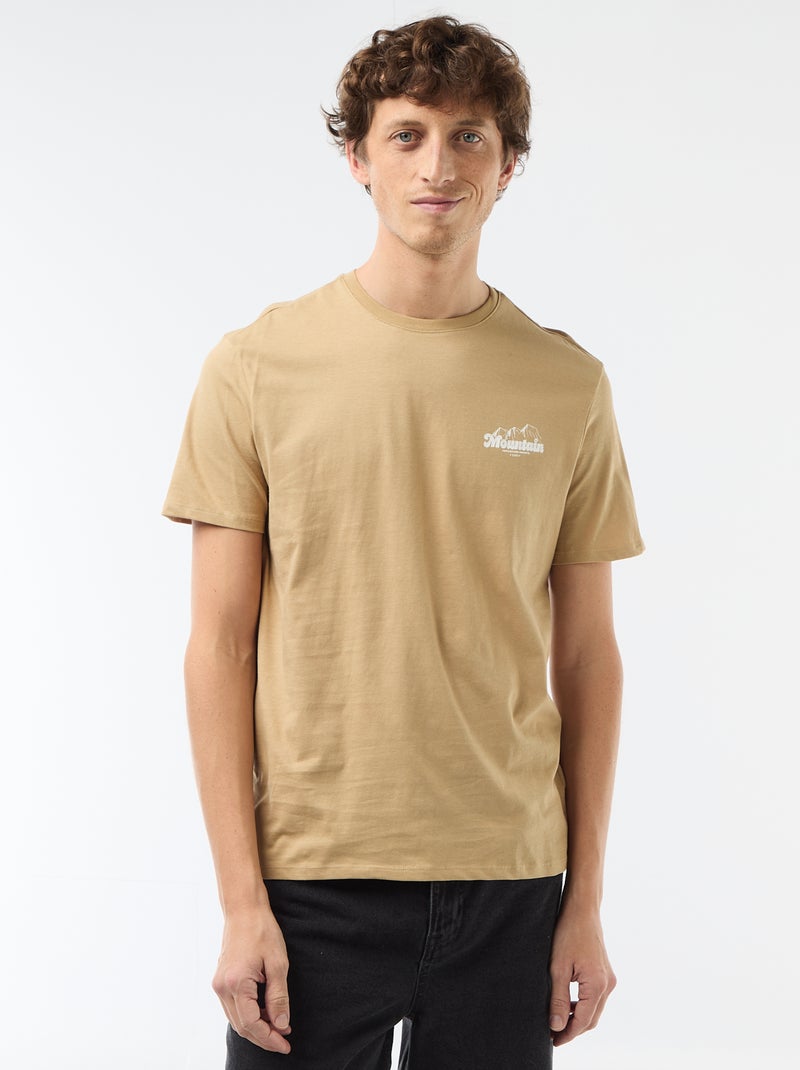 T-shirt stampata fantasia Beige - Kiabi