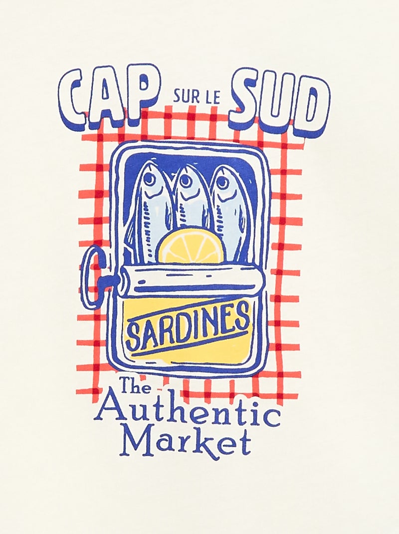 T-shirt stampata fantasia Bianco - Kiabi