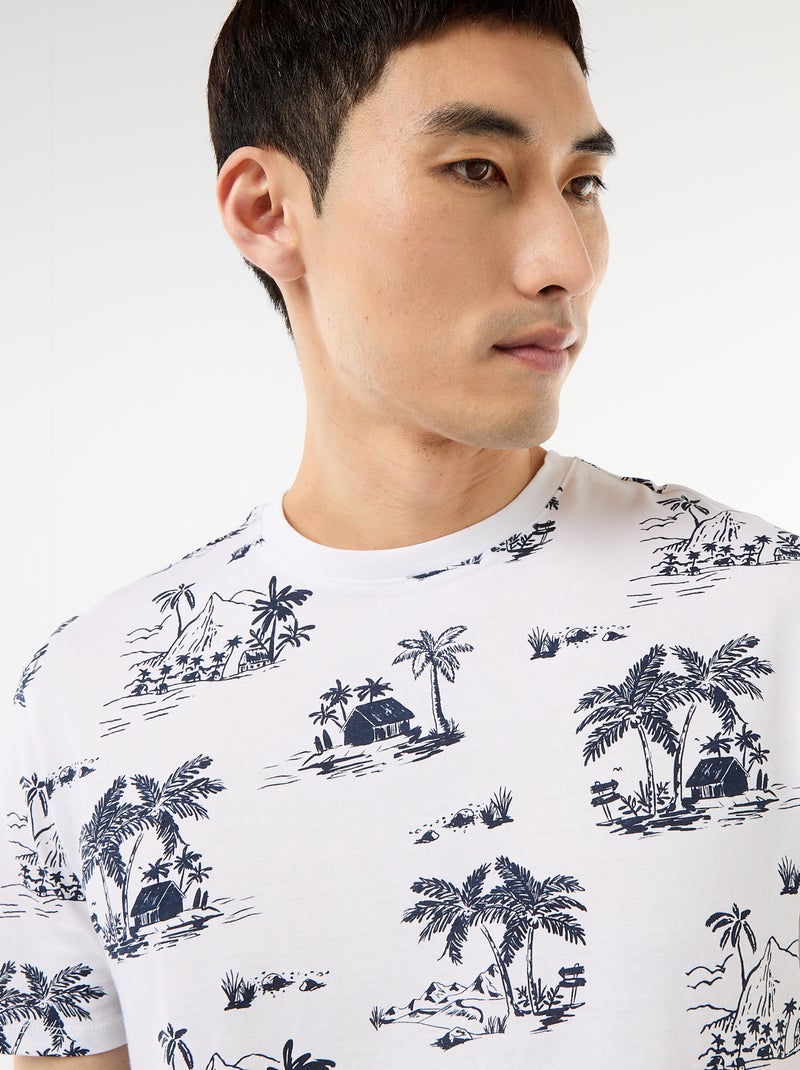 T-shirt stampata fantasia Bianco - Kiabi