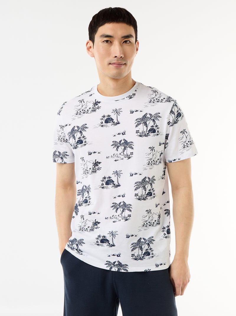 T-shirt stampata fantasia Bianco - Kiabi