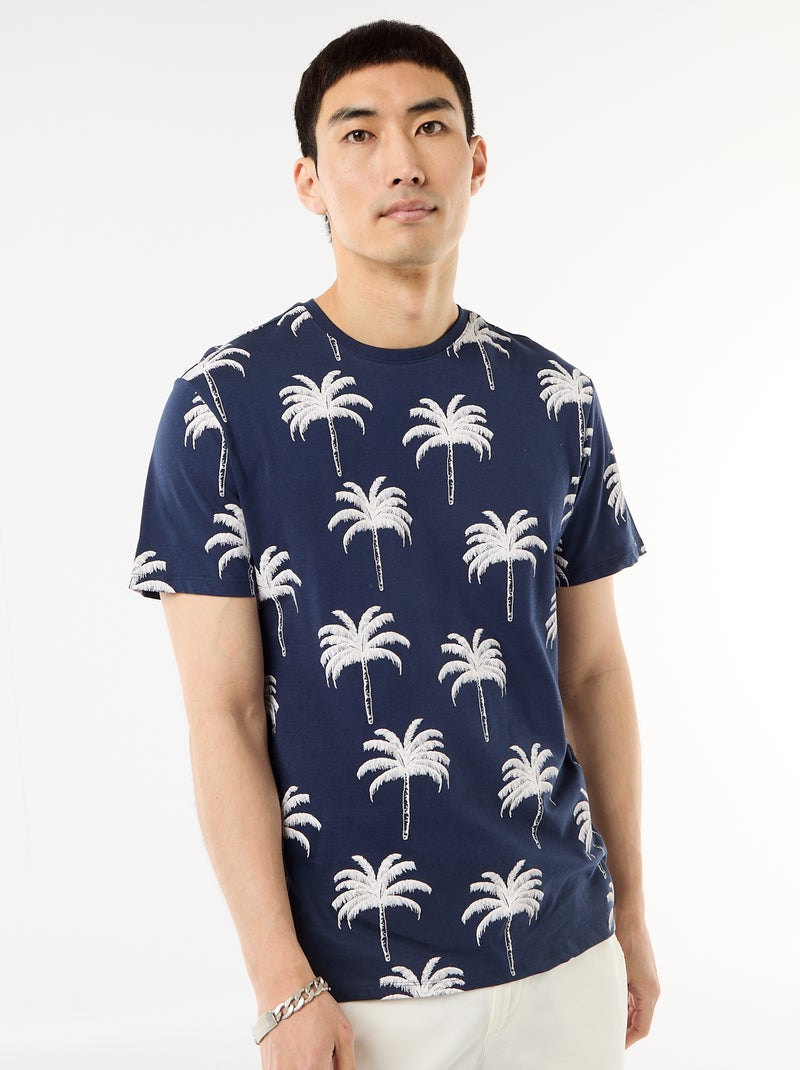 T-shirt stampata fantasia Blu - Kiabi