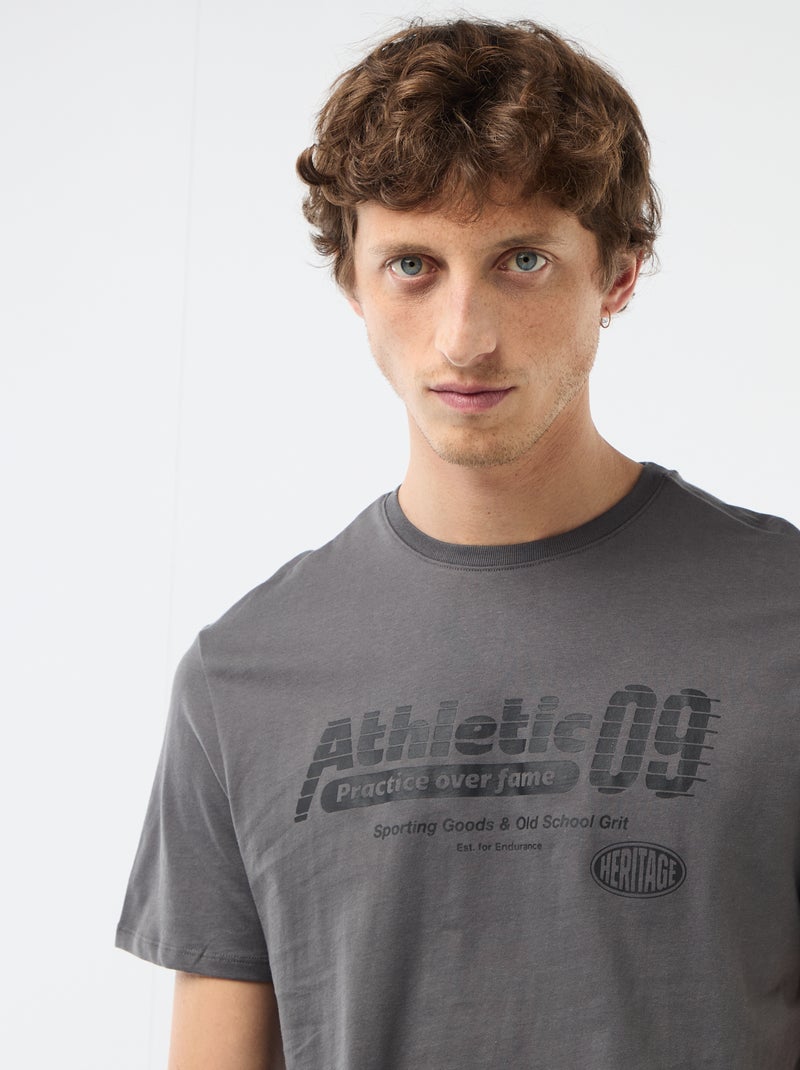 T-shirt stampata fantasia Grigio - Kiabi
