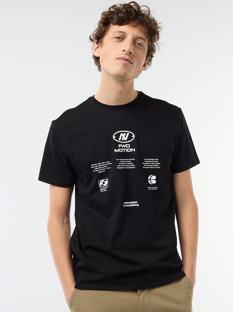 T-shirt stampata fantasia Nero - Kiabi