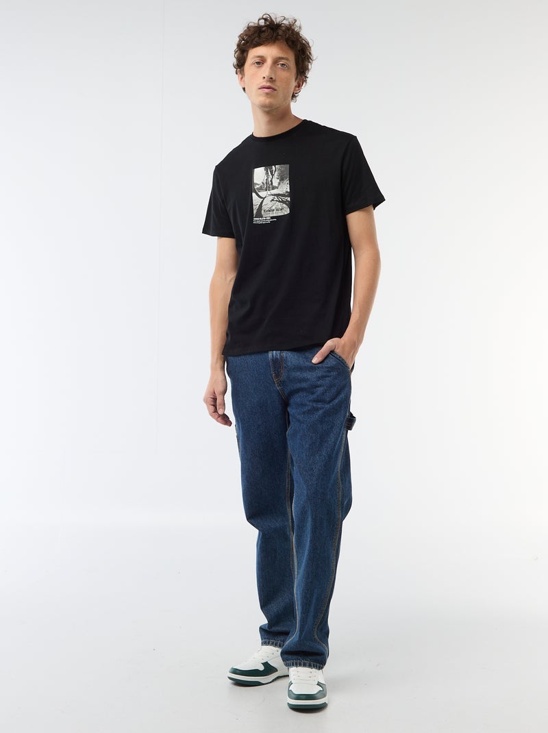 T-shirt stampata fantasia Nero - Kiabi