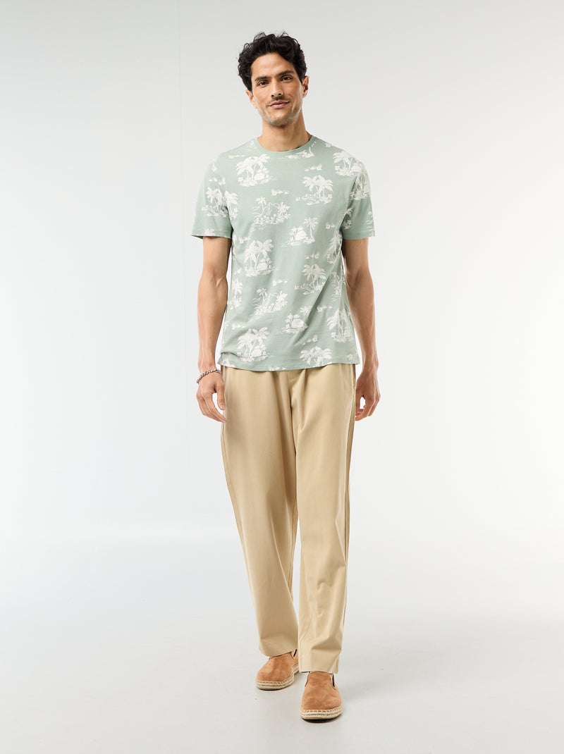 T-shirt stampata fantasia Verde - Kiabi