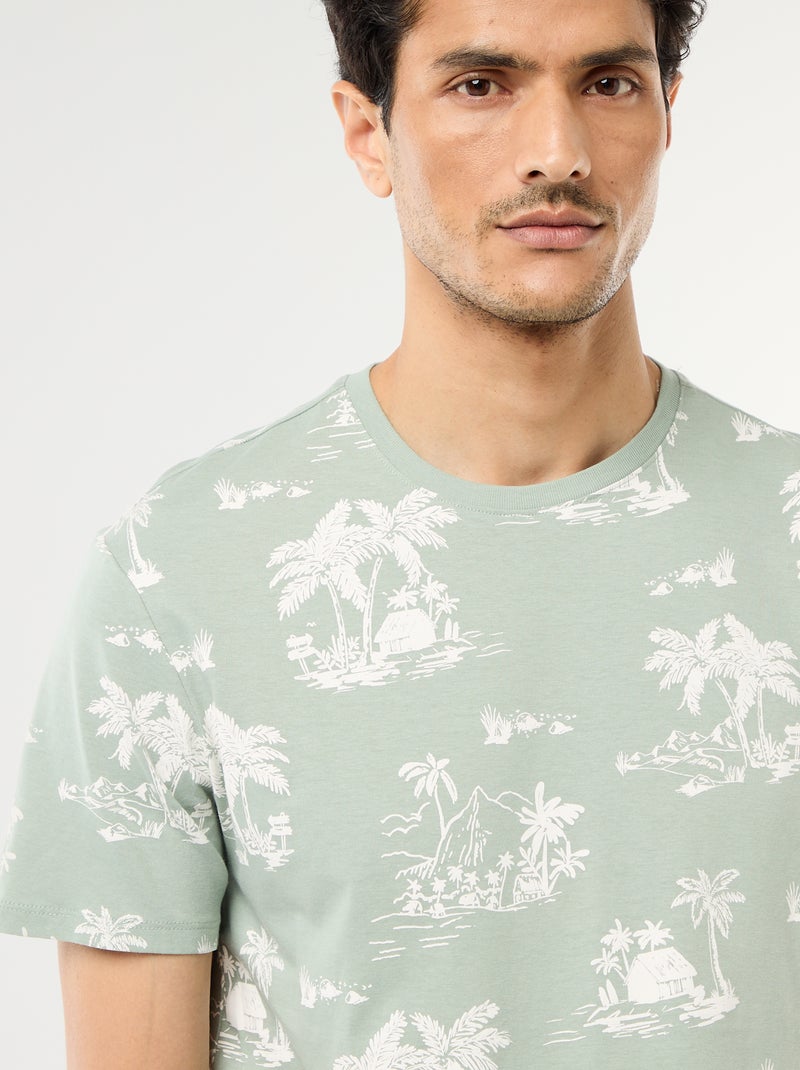 T-shirt stampata fantasia Verde - Kiabi