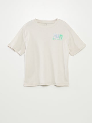 T-shirt stampata fronte/retro a maniche corte -