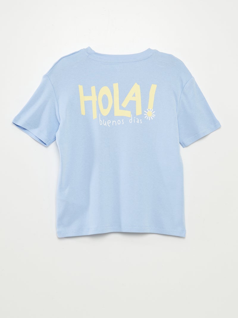 T-shirt stampata fronte/retro a maniche corte - BLU - Kiabi