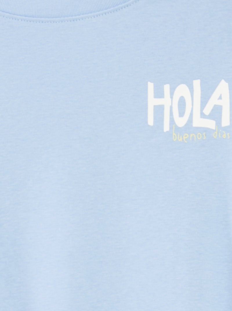 T-shirt stampata fronte/retro a maniche corte - BLU - Kiabi