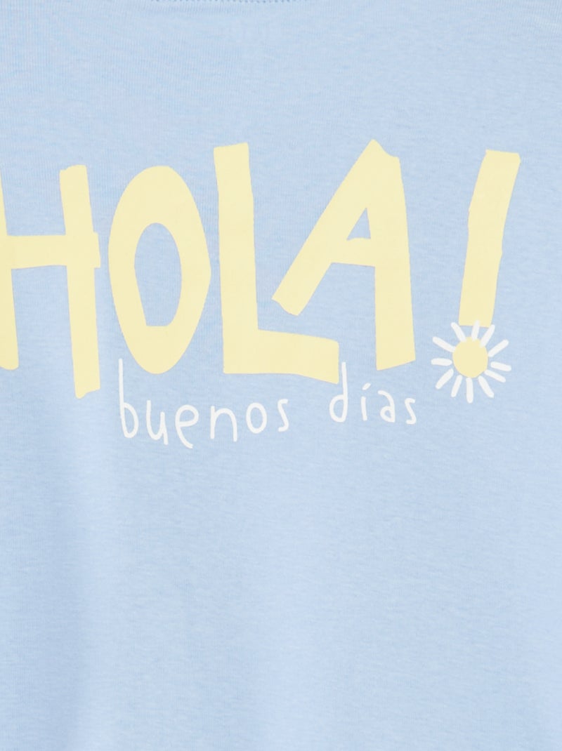 T-shirt stampata fronte/retro a maniche corte - BLU - Kiabi