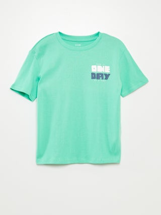 T-shirt stampata fronte/retro a maniche corte -