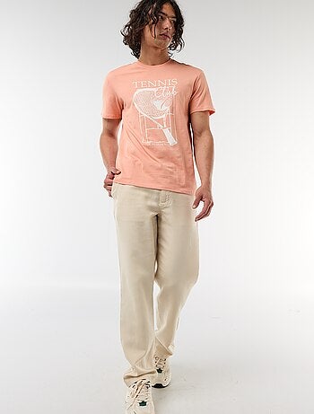 T-shirt stampata fronte/retro a maniche corte