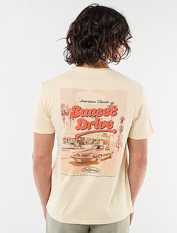 T-shirt stampata fronte/retro a maniche corte