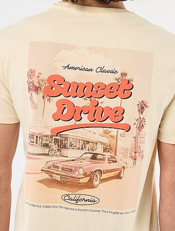 T-shirt stampata fronte/retro a maniche corte