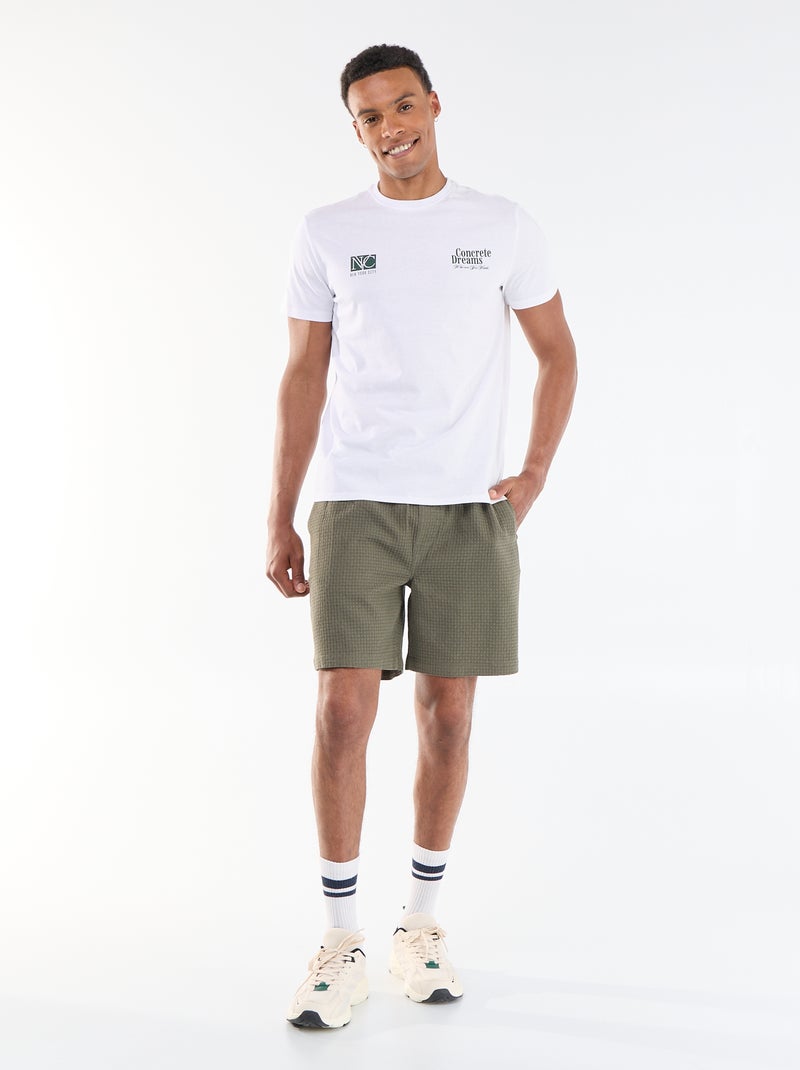 T-shirt stampata fronte/retro a maniche corte Bianco - Kiabi