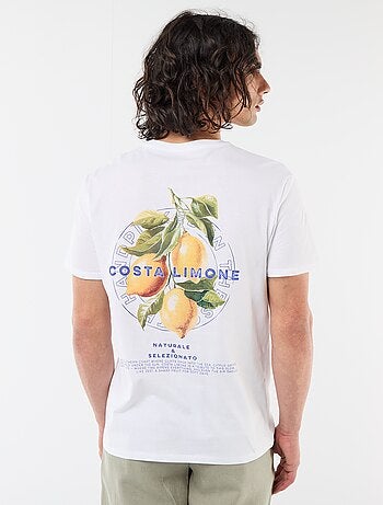 T-shirt stampata fronte/retro a maniche corte