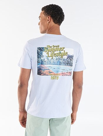 T-shirt stampata fronte/retro a maniche corte