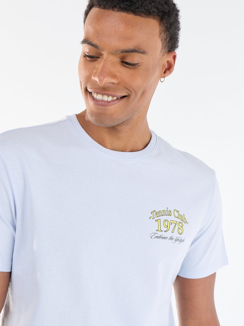 T-shirt stampata fronte/retro a maniche corte Blu - Kiabi