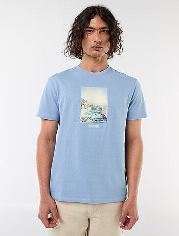 T-shirt stampata fronte/retro a maniche corte